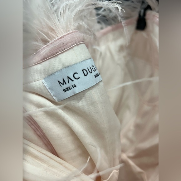 MAC DUGGAL 20557 NWOT Strapless Feather Bodice Tulle Gown - Picture 6 of 7